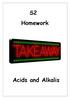 Homework Acids and Alkalis