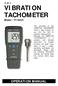 VIBRATION TACHOMETER OPERATION MANUAL. 3 in 1. Model : VT Your purchase of this