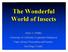 The Wonderful World of Insects. James A. Bethke University of California Cooperative Extension Farm Advisor Floriculture and Nursery San Diego County