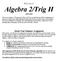 Algebra 2/Trig H