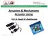 Actuators & Mechanisms Actuator sizing