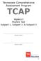 Tennessee Comprehensive Assessment Program TCAP. Algebra I Practice Test Subpart 1, Subpart 2, & Subpart 3. Student Name.