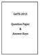 GATE Question Paper & Answer Keys