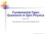 Fundamental Open Questions in Spin Physics