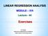 LINEAR REGRESSION ANALYSIS. MODULE XVI Lecture Exercises