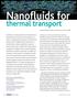 Nanofluids for. thermal transport by Pawel Keblinski 1, Jeffrey A. Eastman 2, and David G. Cahill 3