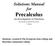 Solutions Manual for Precalculus An Investigation of Functions