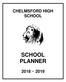 CHELMSFORD HIGH SCHOOL SCHOOL PLANNER