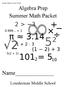 Algebra Prep Summer Math Packet