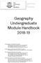 Geography Undergraduate Module Handbook