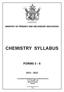 ZIMBABWE MINISTRY OF PRIMARY AND SECONDARY EDUCATION CHEMISTRY SYLLABUS FORMS