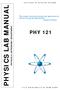 PHYSICS LAB MANUAL PHY 121 PHYSICS & ASTRONOMY DEPARTMENT