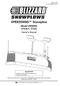 SPEEDWING Snowplow. Model 8600SW , Owner's Manual CAUTION. Read this manual before operating or servicing snowplow.