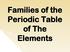 Families of the Periodic Table of The Elements