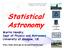 Statistical Astronomy