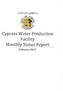Sample Locations and Parameters Frequency Monthly CWPF Monitoring Report February 2017 Cypress Water Production Facility City of Lomita; System No. 19
