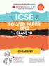ICSE SOLVED PAPER 2018 CLASS 10 CHEMISTRY OSWAAL BOOKS. For Exam. Strictly based on the latest ICSE Curriculum LEARNING MADE SIMPLE