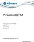 Pyruvate Assay Kit. Catalog Number KA assays Version: 02. Intended for research use only.