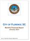 CITY OF FLORENCE, SC Monthly Financial Report January 2017
