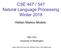 CSE 447 / 547 Natural Language Processing Winter 2018