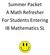 Summer Packet A Math Refresher For Students Entering IB Mathematics SL