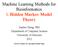 Machine Learning Methods for Bioinformatics I. Hidden Markov Model Theory