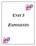 Exponents are a short-hand notation for writing very large or very. small numbers. The exponent gives the number of times that a number