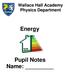 Wallace Hall Academy Physics Department. Energy. Pupil Notes Name: