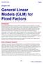 General Linear Models (GLM) for Fixed Factors