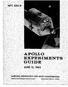 EXPERIMENTS GUIDE APOLLO NPC JUNE 15, 1965 I NATIONAL AERONAUTICS AND SPACE ADMINISTRATION