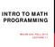 INTRO TO MATH PROGRAMMING MA/OR 504, FALL 2015 LECTURE 11