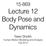 Lecture 12 Body Pose and Dynamics