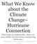 What We Know about the Climate Change Hurricane Connection Some links are indisputable; others are more subtle, but the science is improving all the