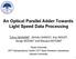 An Optical Parallel Adder Towards Light Speed Data Processing