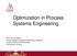 Optimization in Process Systems Engineering