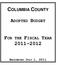 COLUMBIA COUNTY ADOPTED BUDGET FOR THE FISCAL YEAR