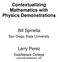 Contextualizing Mathematics with Physics Demonstrations