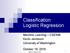 Classification Logistic Regression