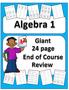 Algebra I End of Course Review