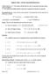 Algebra I Notes Unit Nine: Exponential Expressions