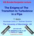 The Enigma of The Transition to Turbulence in a Pipe