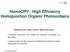 HomoOPV - High Efficiency Homojunction Organic Photovoltaics