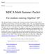 MHCA Math Summer Packet