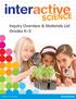 Inquiry Overview & Materials List Grades K 5