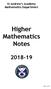 Higher Mathematics Notes