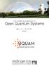 First UQUAM Topical Workshop on. Open Quantum Systems. April 13-15, 2016 Israel