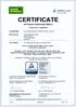 Certificate: / 9 September 2014
