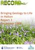 Bringing Geology to Life in Halton. Report 3, December 2008