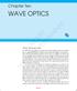 WAVE OPTICS. Chapter Ten 10.1 INTRODUCTION. Wave Optics
