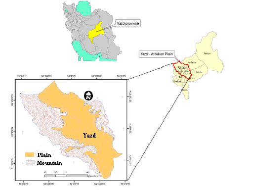 3. Materials and Methods 3.1. Study area Yazd-Ardakan watershed has area about 1595000 ha which is located in Northern part of Yazd Province and included 12.3% of 13 million ha area of the province.
